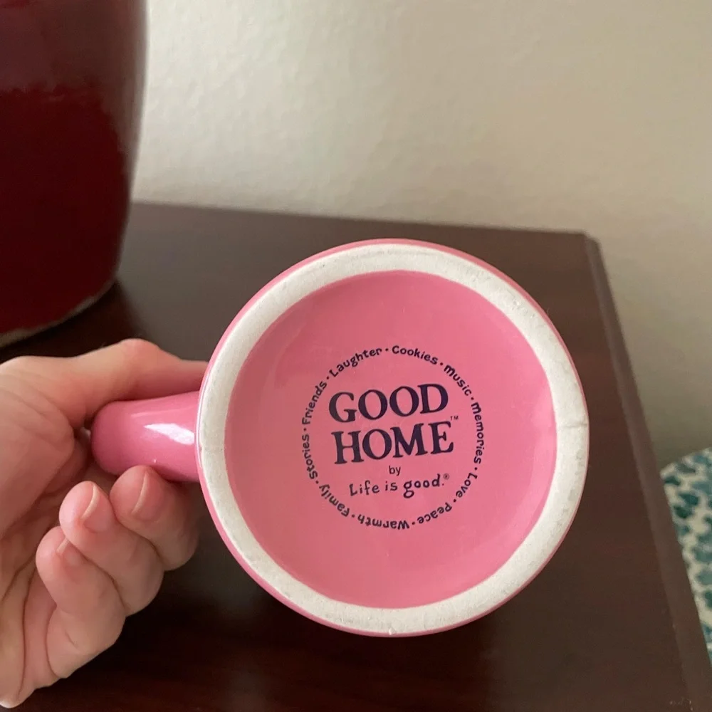 New Life is Good heavy ceramic daisy dinner mug - Picture 6 of 8